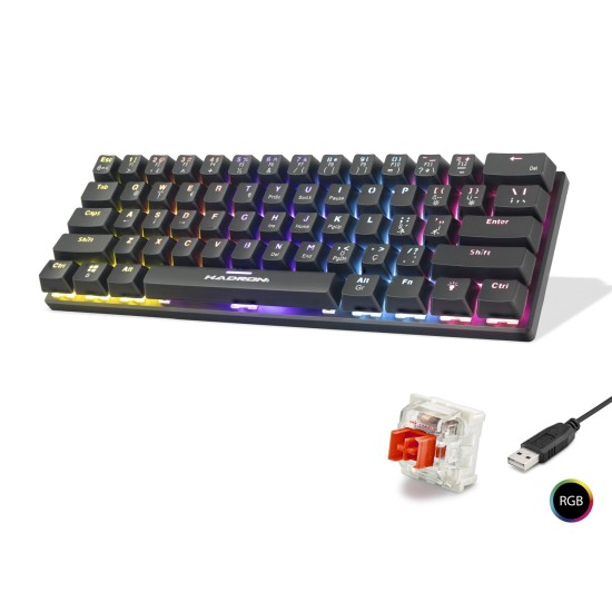 toptan-xml-dropshipping-Mekanik Gaming Mini Klavye Red Switch Rgb - Siyah G509R