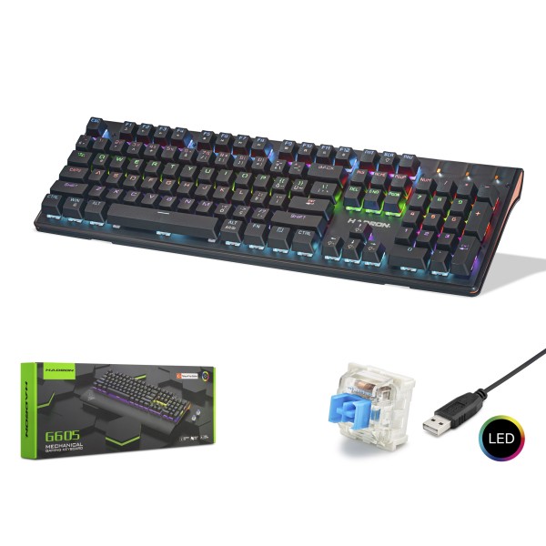 G605 Gaming Mekanik Rgb Klavye Blue Switch - Siyah