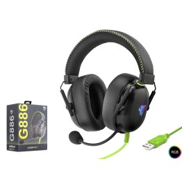 Gaming Kulaklik Usb Rgb 7.1 - Si̇yah/Yeşi̇l G886