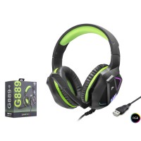 Gaming Kulaklik Usb Rgb - Si̇yah/Yeşil G889