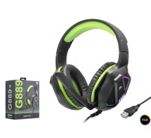 Gaming Kulaklik Usb Rgb - Si̇yah/Yeşil G889