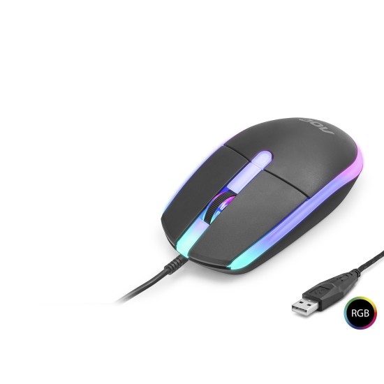toptan-xml-dropshipping-Gaming Mouse Optik 1200 Dpi Usb Rgb - Siyah GM150B/LA