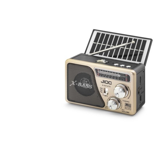 toptan-xml-dropshipping-Nostaljik Bluetooth Fm Radyo Tws Usb Tf Aux Solar Şarjli El Fenerli Kamp Hoparlör H531UTS