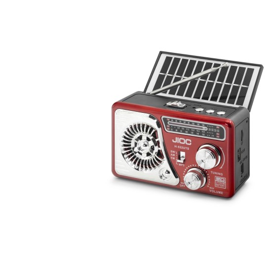 toptan-xml-dropshipping-Nostaljik Bluetooth Fm Radyo Tws Usb Tf Aux Solar Şarjli El Fenerli Kamp Hoparlör H532UTS