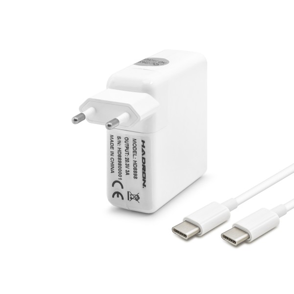 toptan-xml-dropshipping-20.3V 3A 61W Laptop Adaptörü - Type-C - Apple Asus Dell Uyumlu - Beyaz HD8898