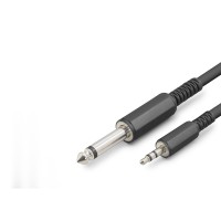 6.35Mm To 3.5Mm Gitar Kablosu 5 M - Siyah HDX1078