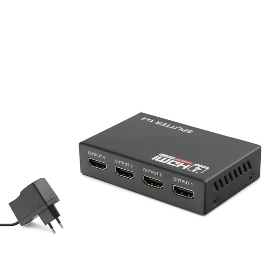 toptan-xml-dropshipping-Hdmi Splitter 1080P 3D 1 In 4 Out - Siyah HDX1286