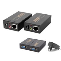 Vga + Ses Rj45 Extender Seti 100 M - Siyah HDX1318