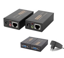 Vga + Ses Rj45 Extender Seti 100 M - Siyah HDX1318