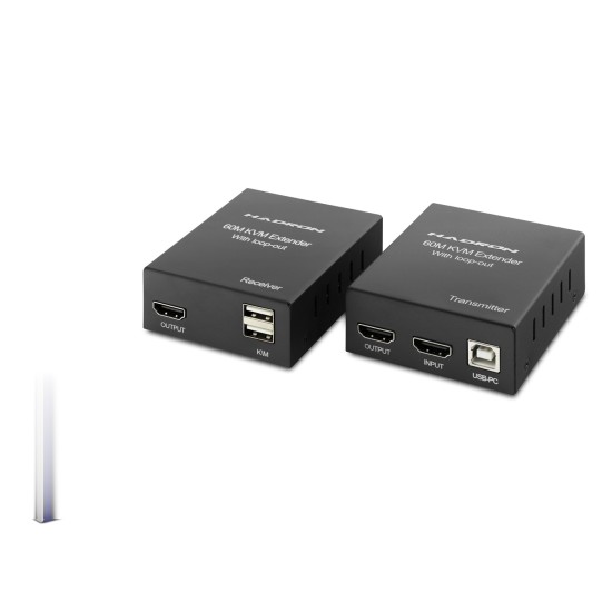 toptan-xml-dropshipping-Hdmi Kvm Extender Loop-Out 1080P 60 M - Siyah HDX1356