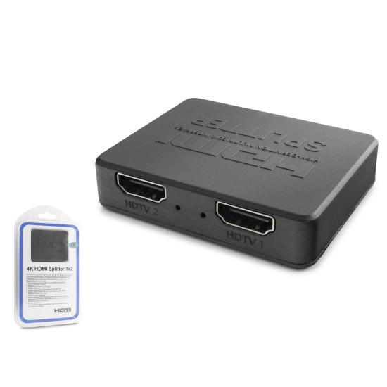 toptan-xml-dropshipping-Hdmi Splitter 4K 1 In 2 Out + Usb Güç Kablosu - Siyah HDX1371