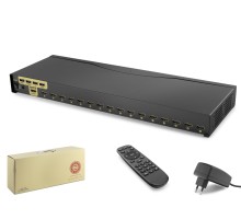 16 Port Hdmi Kvm Switch 16 In 1 Out + 4 Port Usb - Siyah HDX1379