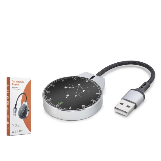 toptan-xml-dropshipping-Kablosuz Carplay Android Auto Adaptörü Bluetooth 5.0 5 Ghz Wifi Usb - Siyah HDX1393