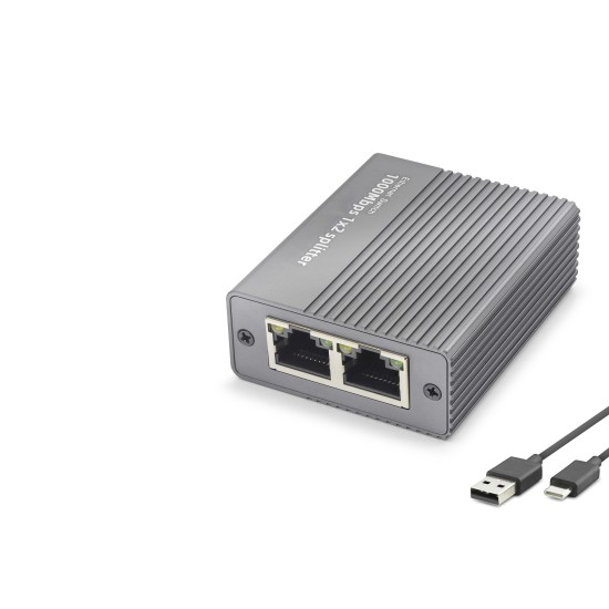 toptan-xml-dropshipping-Gigabit Ethernet Switch 3 Port Type-C Güç Girişli - Siyah HDX1412