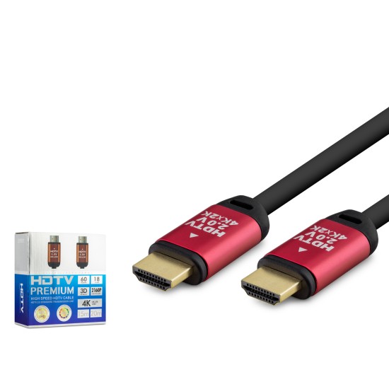 toptan-xml-dropshipping-Hdmi 2.0 Kablo 20 M (Od 8.0 Mm) - Siyah Kirmizi HDX2036