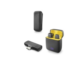 Type-C Kablosuz Yaka Mikrofonu - Siyah HDX2798