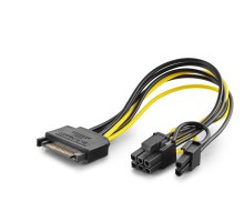 Sata To 6+2 Pin Ekran Kartı Power Kablosu 26 Cm - Siyah HDX5570
