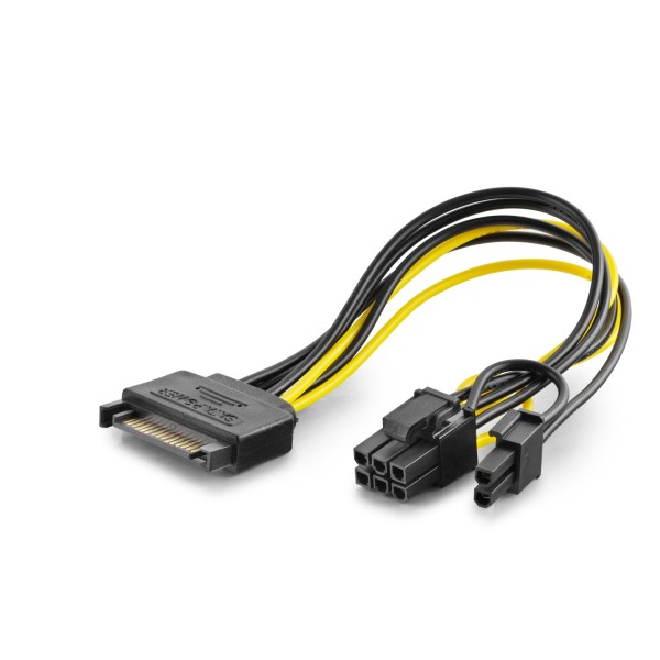 toptan-xml-dropshipping-Sata To 6+2 Pin Ekran Kartı Power Kablosu 26 Cm - Siyah HDX5570