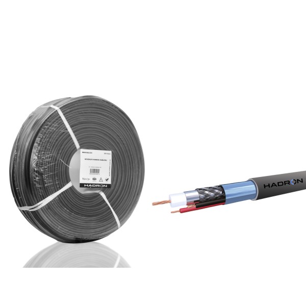 toptan-xml-dropshipping-Cctv Kablo Mini Coax Eco Cca Pe 2X0.50 Mm Dış Mekan 250 M - Siyah HDX5582-250