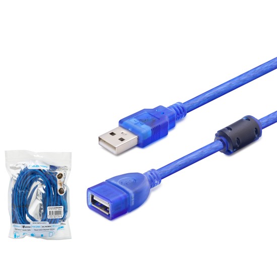  Usb Uzatma Kablosu 5 M - Şeffaf Mavi̇ HDX7536
