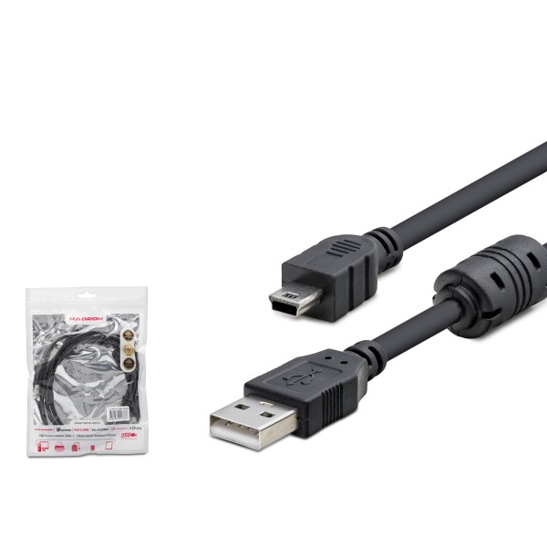 Usb Mini V3/5Pin To Usb Kablo 1.5 M - Si̇yah HDX7538 