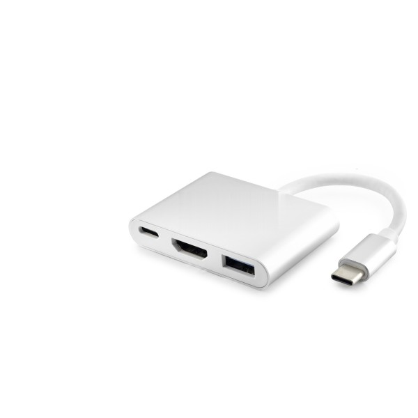 toptan-xml-dropshipping-Type-C Combo Hub Hdmi 4K Usb 3.0 3 Port - Gri HDX7764
