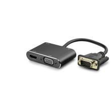 Vga To Hdmi + Vga Dişi Ses Çıkışlı Görüntü Dönüştürücü 1080P 22 Cm - Siyah HDX7821