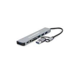 Usb 3.0 & Type-C Combo Hub Audio Kart Okuyucu 8 Port - Gri HDX7828