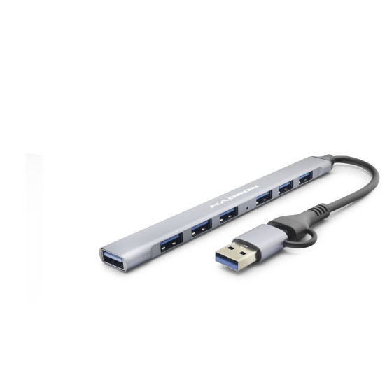 toptan-xml-dropshipping-Usb 3.0 & Type-C Hub 7 Port - Gri HDX7857