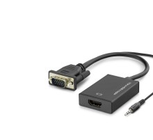 Vga To Hdmi Dişi Ses Çıkışlı Görüntü Dönüştürücü 1080P - Siyah HDX7874