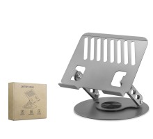 Karbon Çelik 360 Derece Dönebilen Ergonomik Laptop Standi - Gri HDX8018