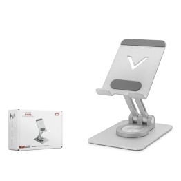360 Derece Döner Ayarlanabilir Masaüstü Telefon Standi Metal - Gümüş HDX8025