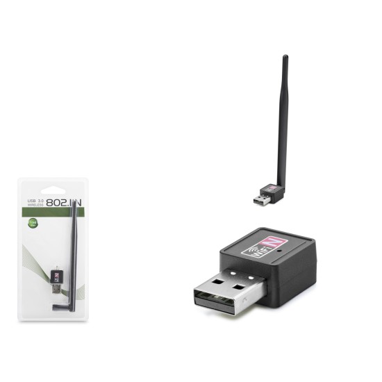 Usb Wifi Adaptör 150 Mbps - Siyah LV-UW02T