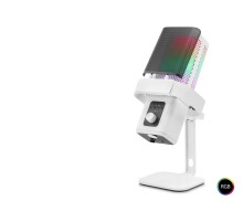 M6W Profesyonel Masaüstü Gaming Rgb Mikrofon 192 Khz / 24 Bit Type-C - Beyaz