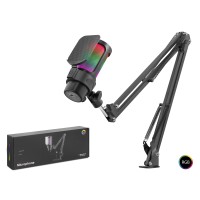 Gaming RGB Mikrofon Seti Boom Mikrofon Kolu Type-C 192kHz 24Bit Siyah M835B