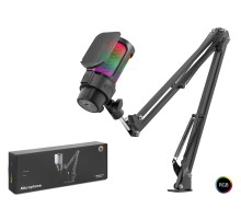Gaming RGB Mikrofon Seti Boom Mikrofon Kolu Type-C 192kHz 24Bit Siyah M835B