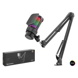 Gaming RGB Mikrofon Seti Boom Mikrofon Kolu Type-C 192kHz 24Bit Siyah M835B