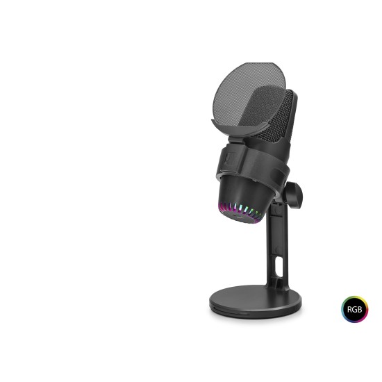 toptan-xml-dropshipping-M9 Profesyonel Gaming Rgb Mikrofon 48 Khz / 16 Bit Type-C - Siyah