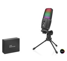 Profesyonel Gaming Rgb Mikrofon Dokunmatik Mute Ve Gain Kontrollü Type-C - Siyah ME31