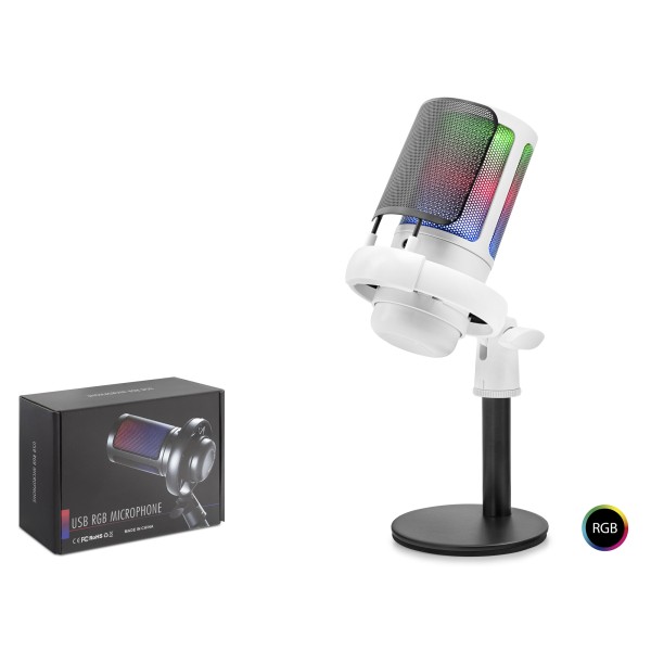 Profesyonel Mikser Kontrollü Gaming Rgb Mikrofon 24 Bit Çinko Alaşım Gövde Type-C - Beyaz ME6SW