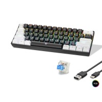Gaming Mekanik Rgb Klavye Blue Switch - Siyah Beyaz MF1701BW