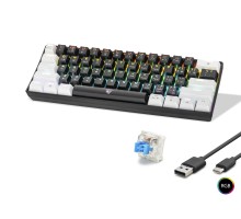 Gaming Mekanik Rgb Klavye Blue Switch - Siyah Beyaz MF1701BW