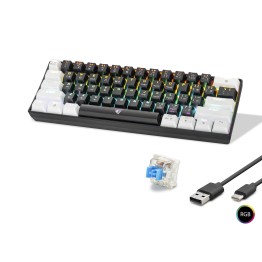 Gaming Mekanik Rgb Klavye Blue Switch - Siyah Beyaz MF1701BW