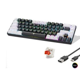Gaming Mekanik Klavye Tri Mod Rgb Red Switch - Siyah Beyaz MF1703B