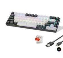 Gaming Mekanik Klavye Tri Mod Rgb Red Switch - Beyaz Siyah MF1703W