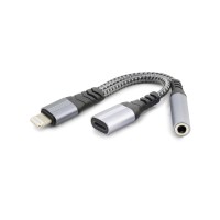 Lıghtnıng To Type-C + 3.5 Mm F Kablo Siyah GJ-012