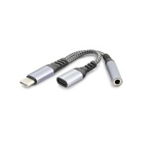 Type-C To Type-C + 3.5 Mm F Kablo Audıo Siyah GJ-014