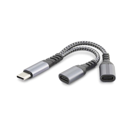 toptan-xml-dropshipping-Type-C To 2 x Type-C F Kablo Car Şarj Siyah GJ-015