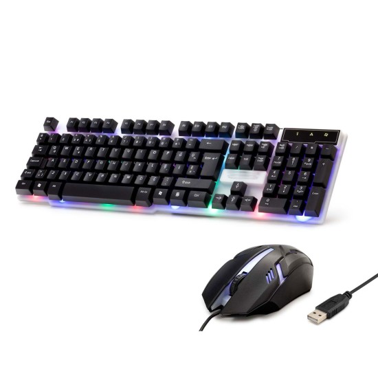 toptan-xml-dropshipping-Kablolu Oyuncu Klavye Mouse Set Led Q Siyah H837Q