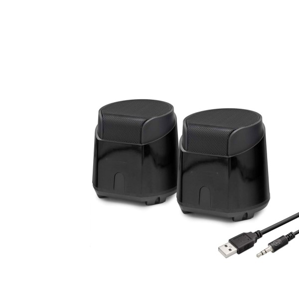 Masaüstü Hoparlör 1+1 USB + 3.5mm - Siyah HD6024